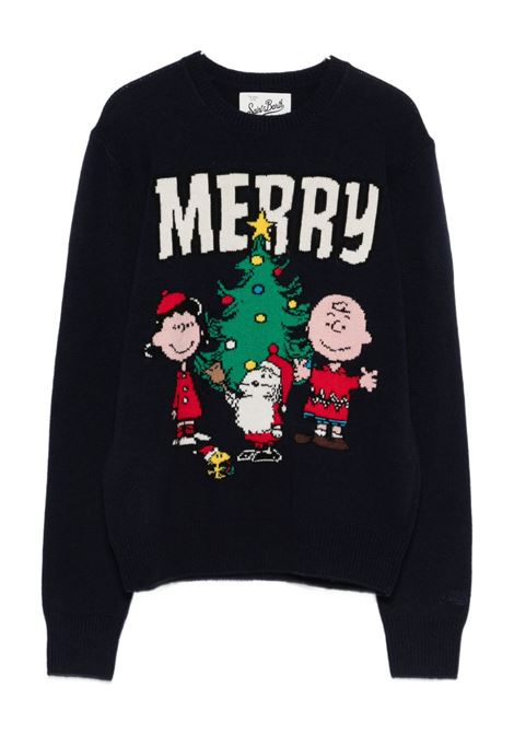 Maglione girocollo lana blu MC2 | NEW QUEEN-PEANUTS CHRISTMAS61