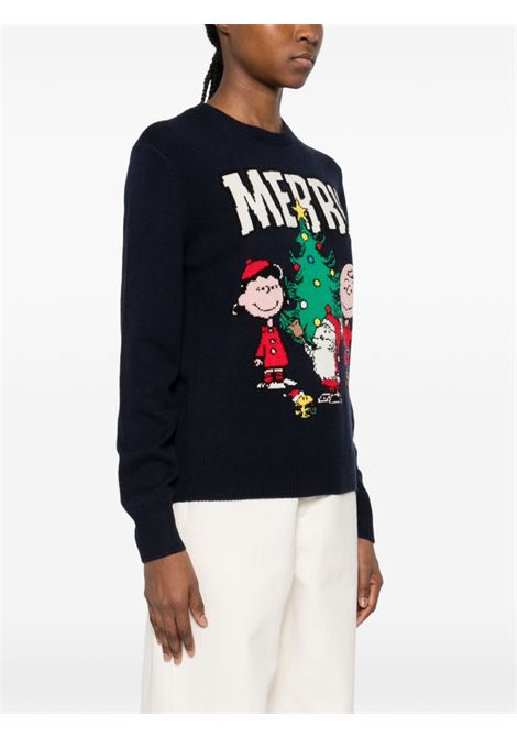 Maglione girocollo lana blu MC2 | NEW QUEEN-PEANUTS CHRISTMAS61