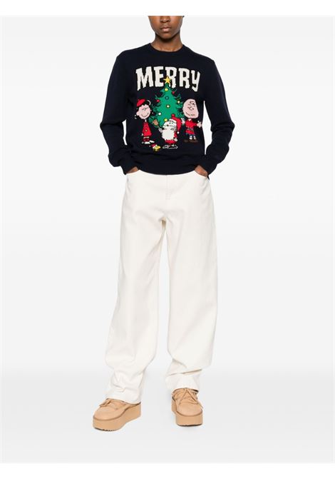 Maglione girocollo lana blu MC2 | NEW QUEEN-PEANUTS CHRISTMAS61