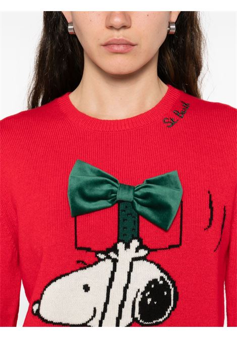 Red Snoopy wool sweater MC2 | NEW QUEEN-SNOOPY BOW PATCH41