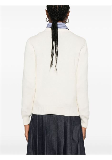 Maglione girocollo lana panna MC2 | NEW QUEEN-TEACH ME10 EMB