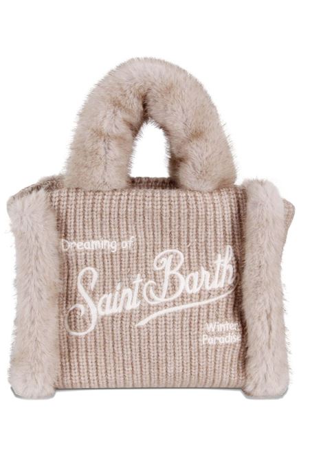 Beige Shearling Mini Vanity Bag MC2 | VANITY MINI SHEARLING RIB-FUR11 EMB