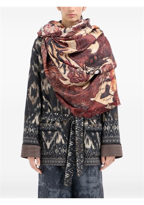 Multicolored red silk scarf PIERRE LOUIS MASCIA | ALOEUW/SW-135X195S4-515630101-18