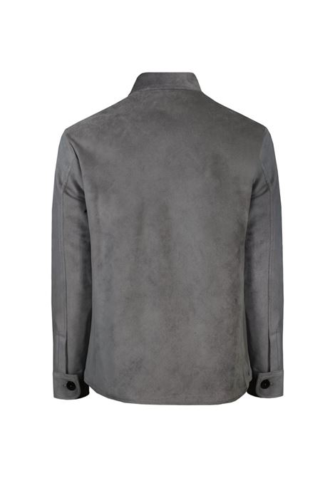 Grey velvet shirt jacket PMDS | JK3825/734-VOID0030