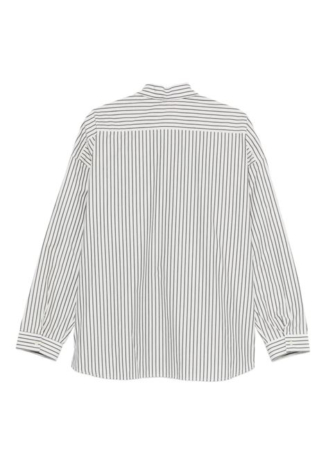 Camicia in cotone a righe bianco grigio SUNFLOWER | 1272-STABLE SHIRTANTRACITE