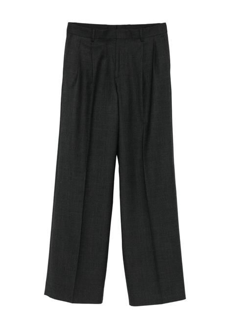 Wide-leg gray wool pants SUNFLOWER | 4160-2-WIDE PLEATED TROUSERANTRACITE