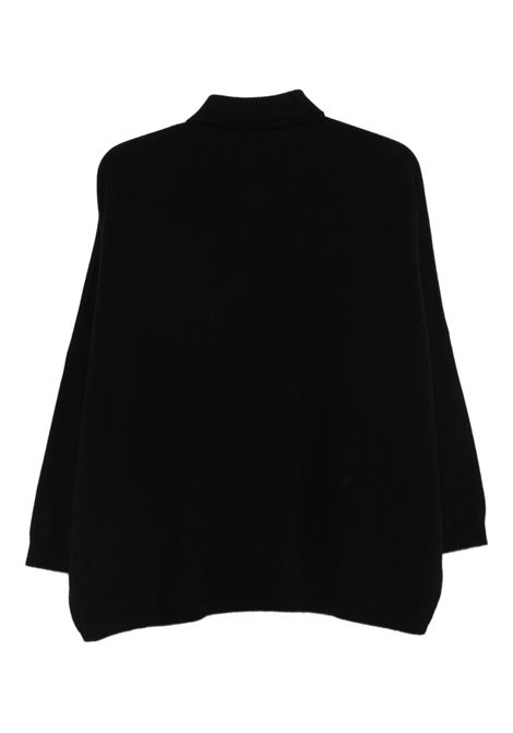 Black oversized wool cardigan VANISE' | V53604-SHELLYNERO
