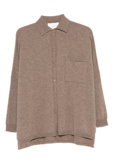 Oversized taupe wool cardigan VANISE' | V53604-SHELLYVISONE