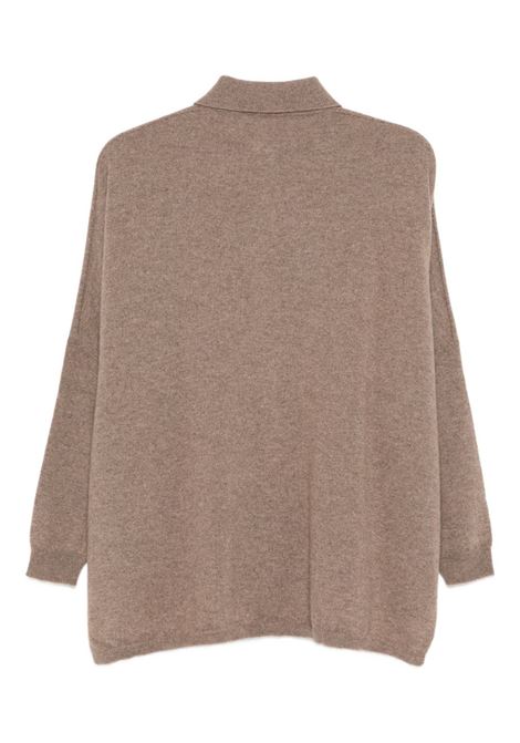 Oversized taupe wool cardigan VANISE' | V53604-SHELLYVISONE