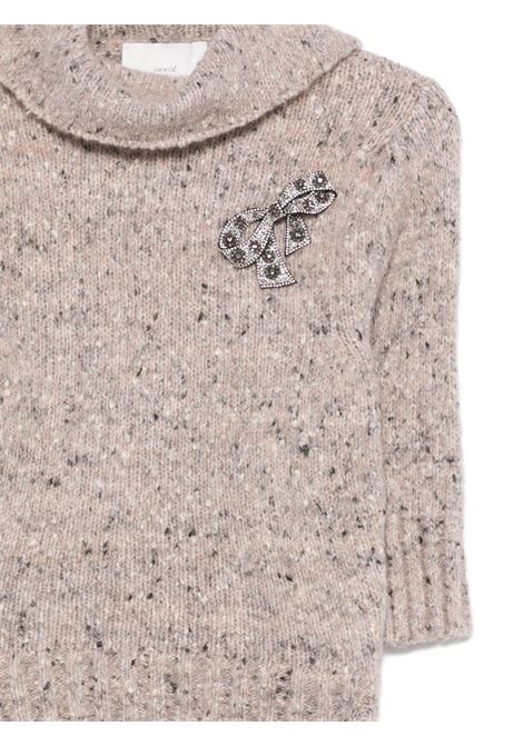 Powder pink mohair wool half-neck VANISE' | V56701-BELENPETALO