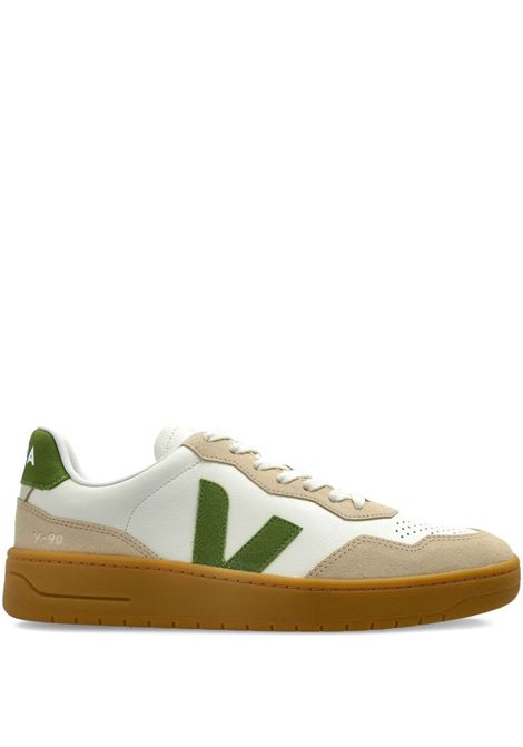 V-90 sneakers in almond and kiwi leather VEJA | VD2020916BPURE_KIWI_ALMOND_NATURAL