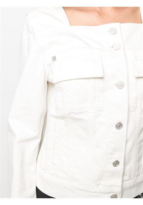 denim jacket white sleeves