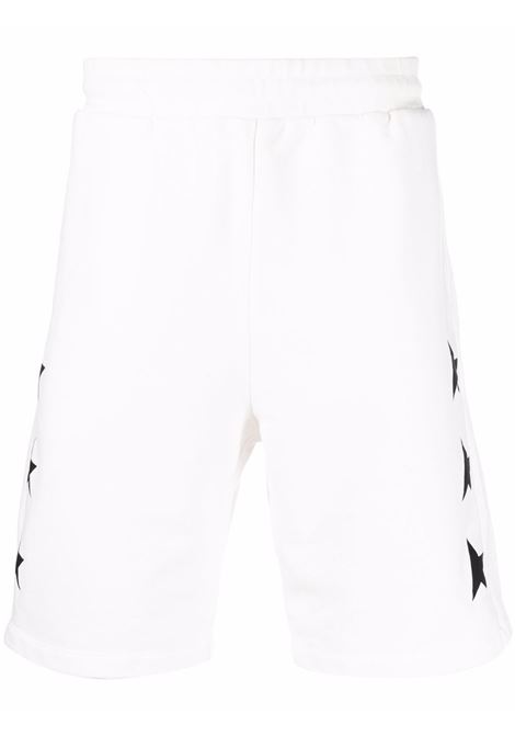 Shorts in cotone bianco e nero con stampa stelle GOLDEN GOOSE | GMP00878-P00053210658