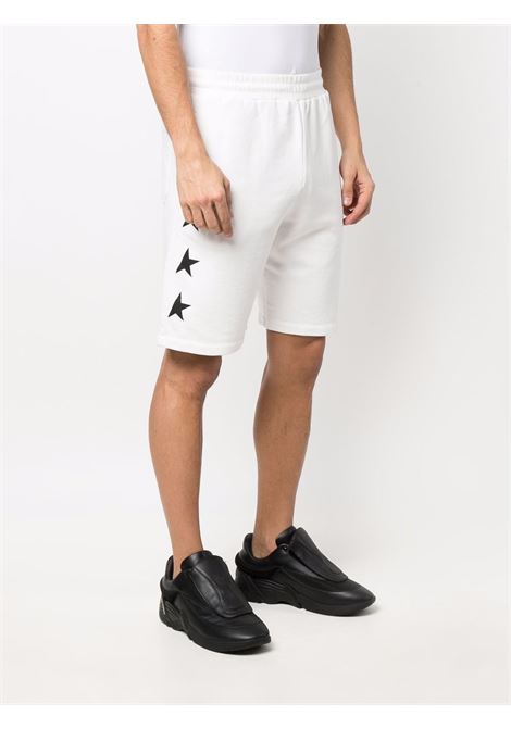 Shorts in cotone bianco e nero con stampa stelle GOLDEN GOOSE | GMP00878-P00053210658