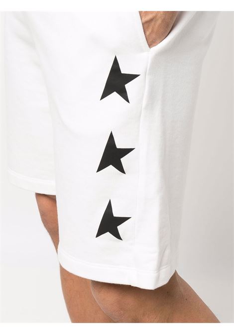 Shorts in cotone bianco e nero con stampa stelle GOLDEN GOOSE | GMP00878-P00053210658