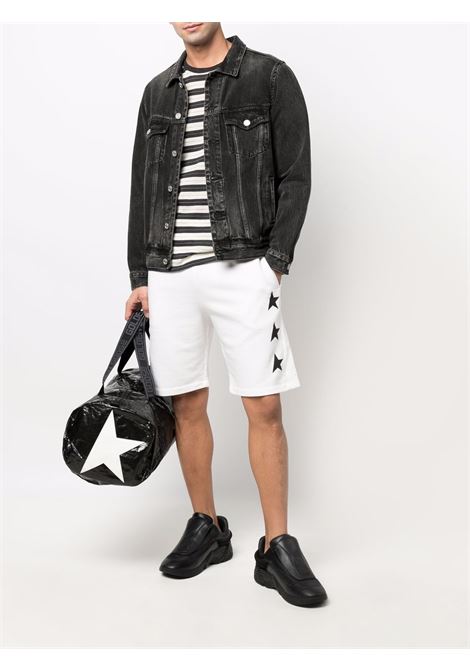 Shorts in cotone bianco e nero con stampa stelle GOLDEN GOOSE | GMP00878-P00053210658