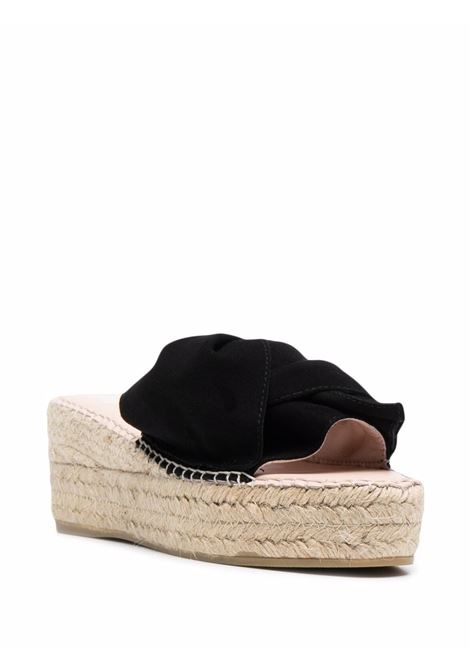 black suede platform espadrilles