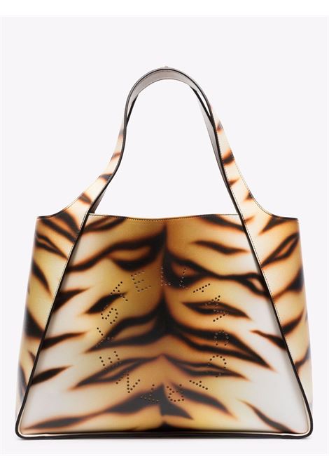 Orange and brown Stella Logo tiger-print tote bag  STELLA MC CARTNEY | 502793-W700429002