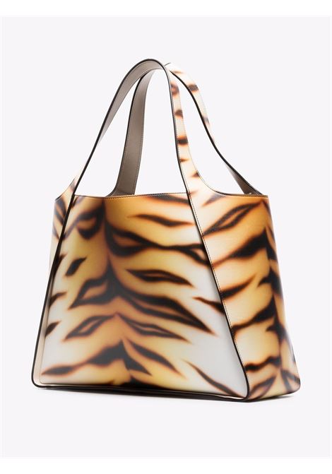 Orange and brown Stella Logo tiger-print tote bag  STELLA MC CARTNEY | 502793-W700429002