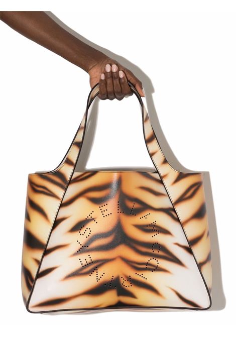 Orange and brown Stella Logo tiger-print tote bag  STELLA MC CARTNEY | 502793-W700429002