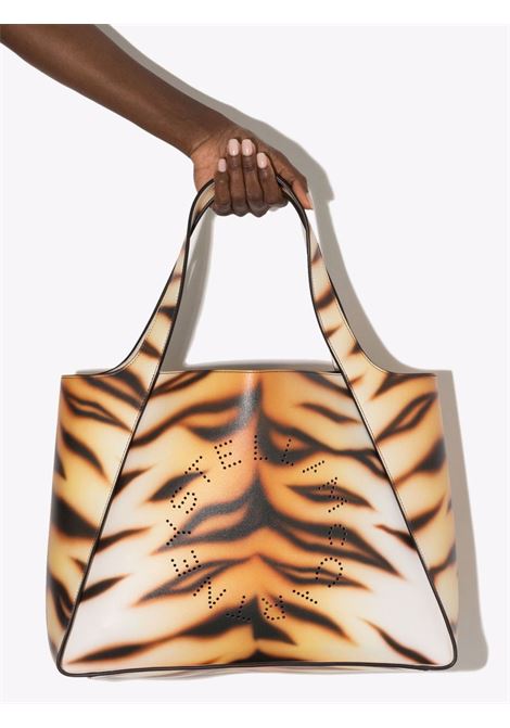 Orange and brown Stella Logo tiger-print tote bag  STELLA MC CARTNEY | 502793-W700429002