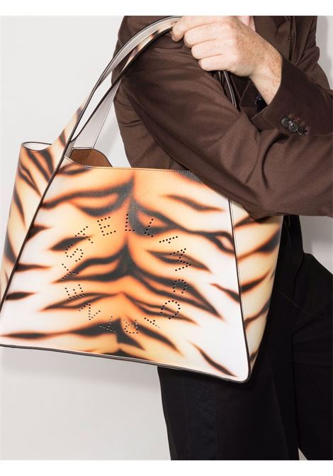 Orange and brown Stella Logo tiger-print tote bag  STELLA MC CARTNEY | 502793-W700429002