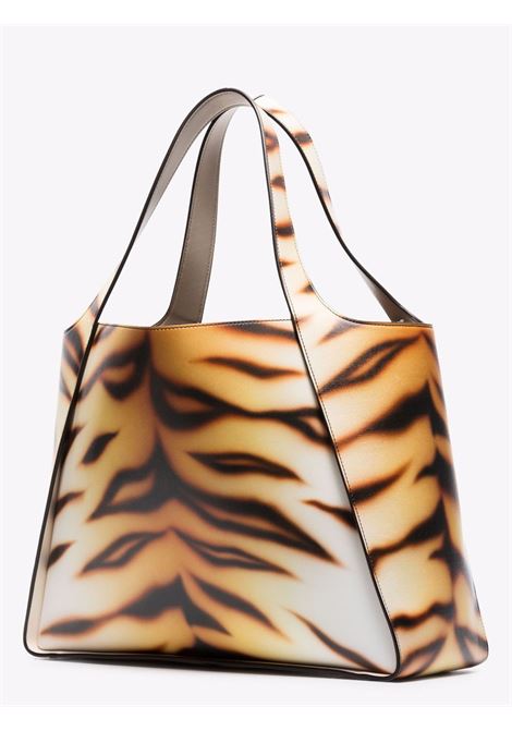 Orange and brown Stella Logo tiger-print tote bag  STELLA MC CARTNEY | 502793-W700429002