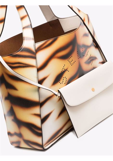 Orange and brown Stella Logo tiger-print tote bag  STELLA MC CARTNEY | 502793-W700429002