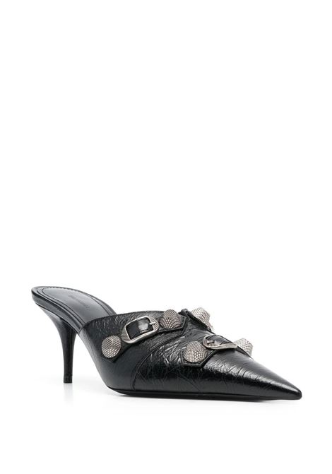 black calf leather Cagole 80mm pointed mules  BALENCIAGA | 714253-WAD4E1081