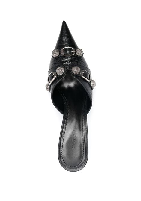 black calf leather Cagole 80mm pointed mules  BALENCIAGA | 714253-WAD4E1081