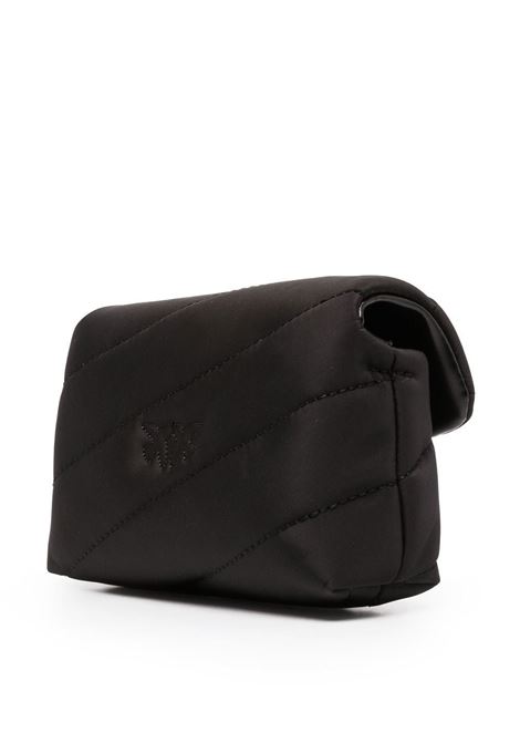 black calf leather recycled nylon quilted finish Love Micro Puff bag  PINKO | 100041-A0MTZ99Q