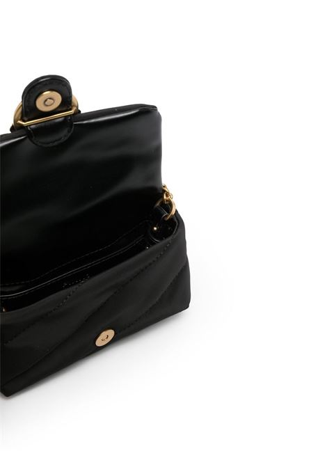black calf leather recycled nylon quilted finish Love Micro Puff bag  PINKO | 100041-A0MTZ99Q