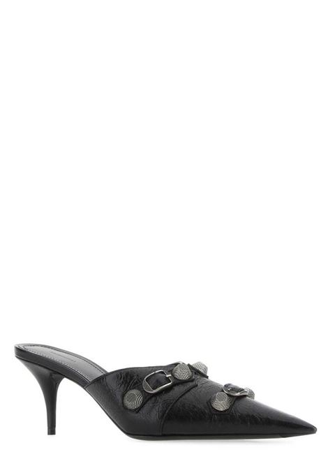 black calf leather Cagole 80mm pointed mules  BALENCIAGA | 714253-WAD4E1081