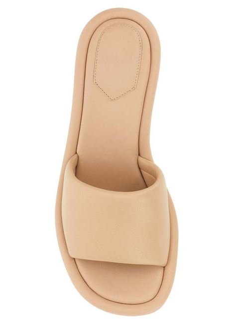 blush beige calf leather mules featuring gold-tone FF Fendi hardware FENDI | 8R8412-NBAF1KCU