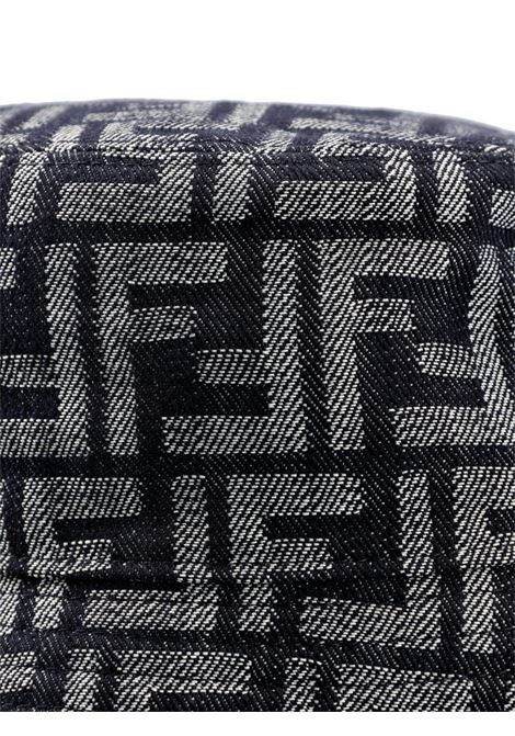 black and grey cotton FF monogram-print cotton cap  FENDI | FXQ801-AN9HF0E3R