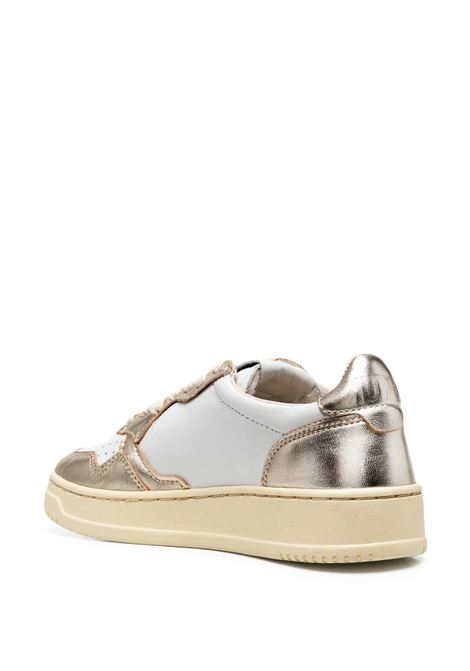 white and platinum grey calf leather sneakers  AUTRY | AULW-WB16WHT/PLATINUM