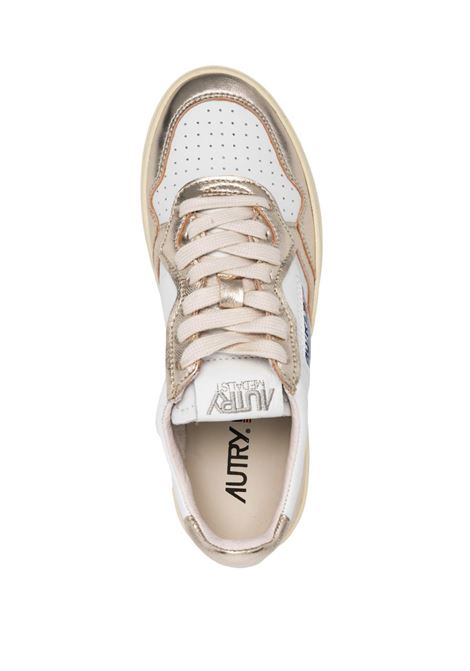 white and platinum grey calf leather sneakers  AUTRY | AULW-WB16WHT/PLATINUM