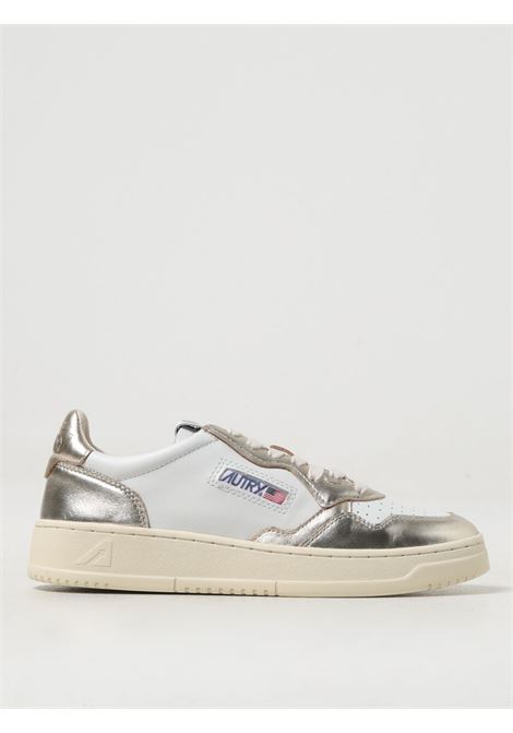 white and platinum grey calf leather sneakers  AUTRY | AULW-WB16WHT/PLATINUM