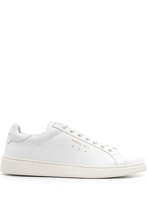 sneakers in pelle di vitello bianca a grana liscia con dettagli traforati MANUEL RITZ | 3632Q510-24346302