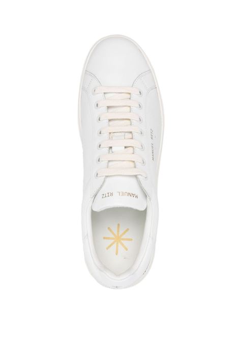 sneakers in pelle di vitello bianca a grana liscia con dettagli traforati MANUEL RITZ | 3632Q510-24346302