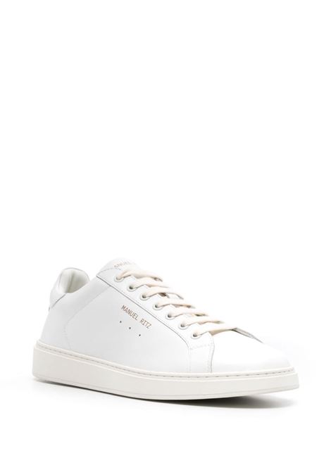 sneakers in pelle di vitello bianca a grana liscia con dettagli traforati MANUEL RITZ | 3632Q510-24346302