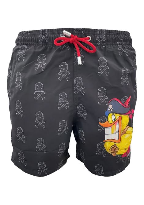 Costume da bagno nero in poliestere riciclato Duck Pirate MC2 | GUSTAVIA PLACED PRINT-CPT DUCKY PIRATE00