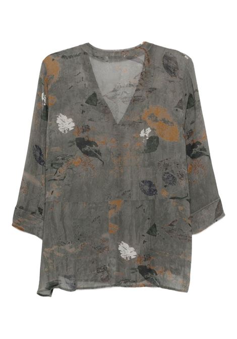 Camicia in georgette verde TRANSIT | CFDTRZY34103