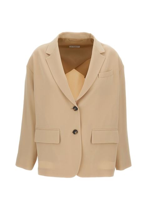Oversized jacket in biscuit-colored cadi ALBERTO BIANI | IV850-AC002820