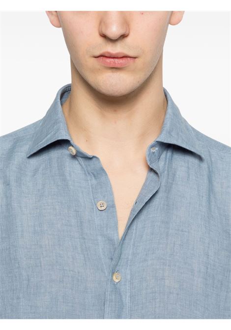 Regular fit light blue linen shirt ALESSANDRO GHERARDI | REGENTSOFT-1082623