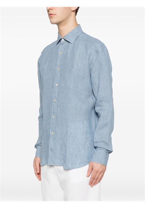 Regular fit light blue linen shirt ALESSANDRO GHERARDI | REGENTSOFT-1082623