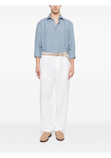 Regular fit light blue linen shirt ALESSANDRO GHERARDI | REGENTSOFT-1082623