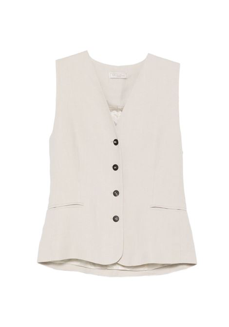 Gilet lino sabbia ANTONELLI | N3587Q-935 JESI124