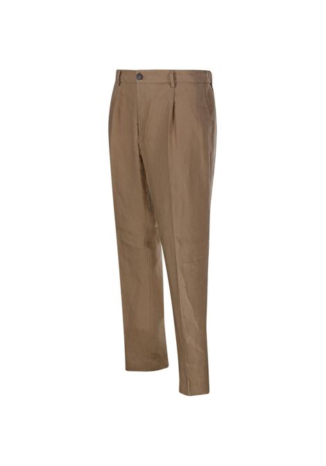 Pantalone in lino cammello ENTRE AMIS | P26JAP5/RENO/21485024