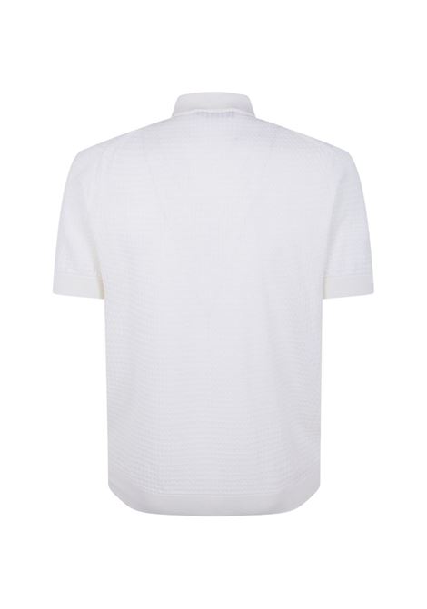 White cotton yarn polo FILIPPO DE LAURENTIIS | PL1MC-CR14T020